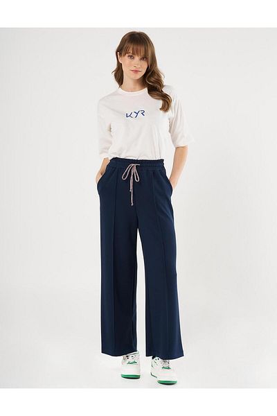 KYR Grass Stitched Knitted Trousers Dark Navy