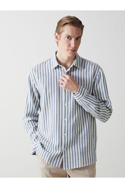 LC Waikiki Regular Fit Long Sleeve Striped Men's Shirt