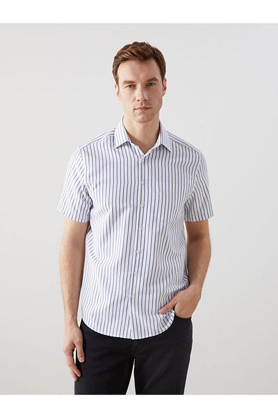 LC Waikiki Regular Fit Short Sleeve Striped Men's Shirt
