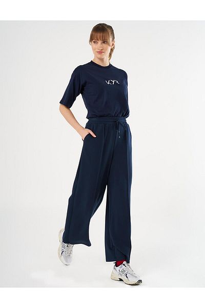 Kayra Navy Blue Scuba Pants - Stitched