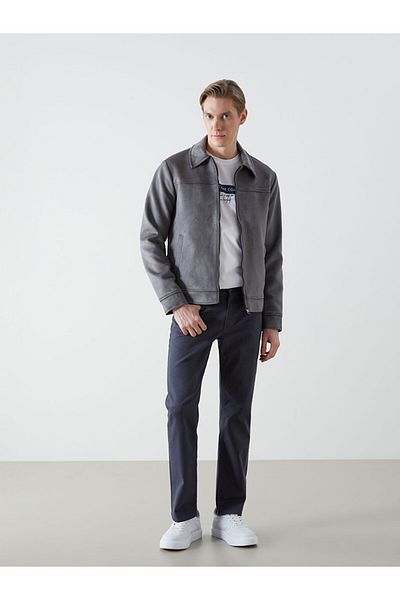 LC Waikiki Ανδρικό παλτό με γιακά σουέτ πουκάμισο LCW Standard Fit