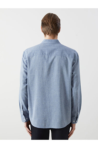 LC Waikiki LCW Vision Regular Fit Uzun Kollu Armürlü Erkek Gömlek