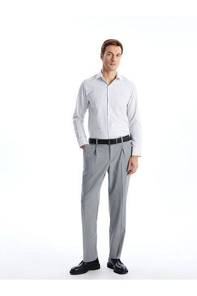 LC Waikiki Cămașă pentru bărbați din popelin cu mâneci lungi, slim fit, sezon nou - S5EQ93Z8