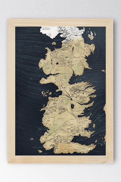 Saturn Game of Thrones Map Framed Painting - Game of Thrones Tv Series Poster Painting