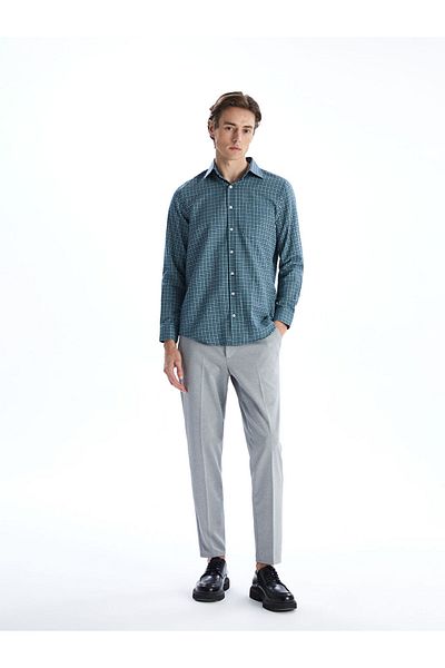 LC Waikiki Regular Fit Long Sleeve Plaid Gabardine Men's Shirt