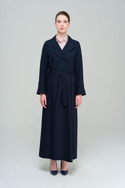 Olcay Detailní dvouřadý lemovaný top kabát Punto NAVY BLUE 6551