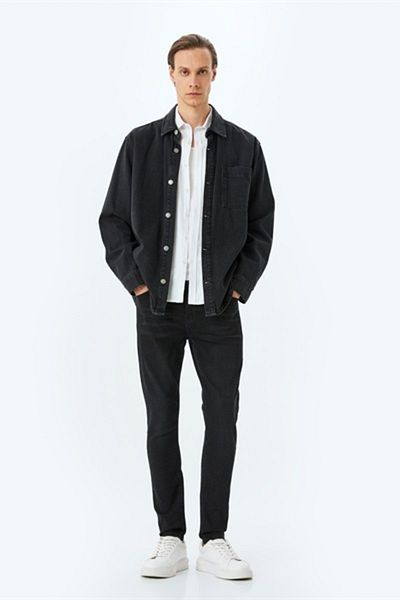Koton Ανδρικό τζιν παντελόνι Michael Skinny Black 5sam40043ıd
