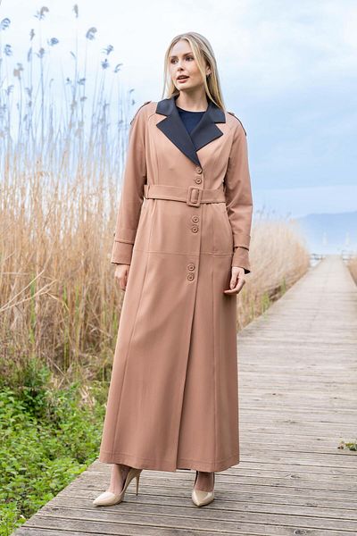 Olcay Szczegółowo zdobione trampki z rękawami typu raglan i podszewką w kolorze CAMEL (6548)