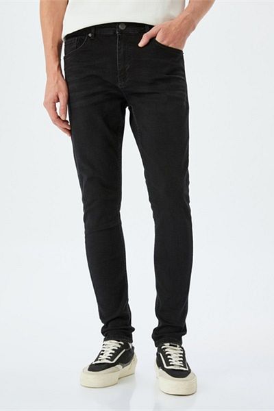 Koton Ανδρικό τζιν παντελόνι Justin Super Skinny Black 5sam40044ıd