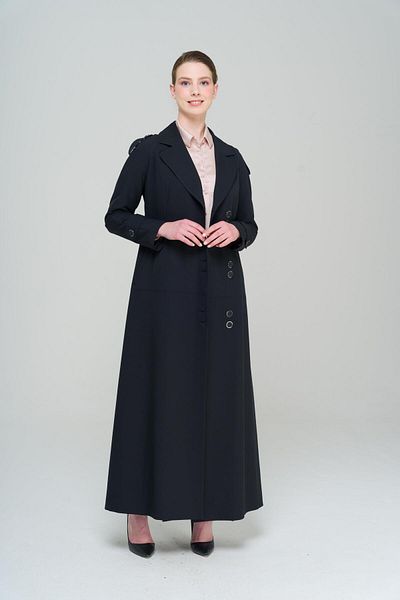 Olcay Náramek Detailní svrchní kabát s raglánovým ramenem BLACK 6548-D