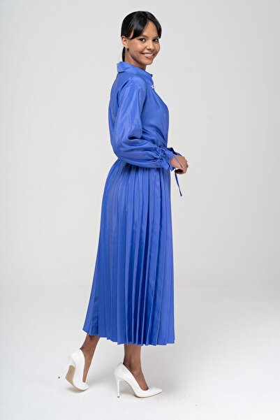 Olcay Μπλούζα δαντέλα Λεπτομερής ελαστική μέση πλισέ φούστα SAKS 9223-TK