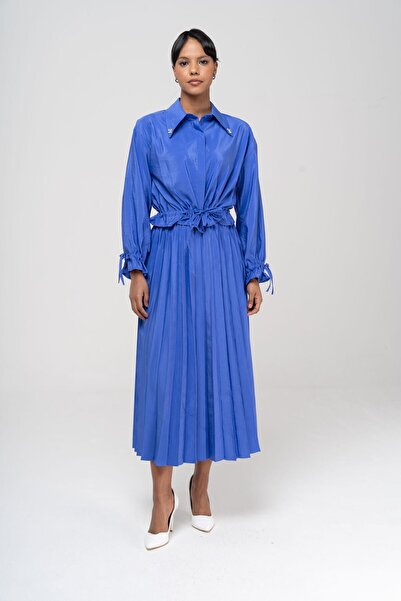 Olcay Μπλούζα δαντέλα Λεπτομερής ελαστική μέση πλισέ φούστα SAKS 9223-TK