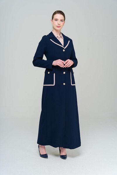 Olcay Pánská taška s límcem, kapsová nárameníka a vrchní kabát Garni s detailní podšívkou NAVY BLUE 6577