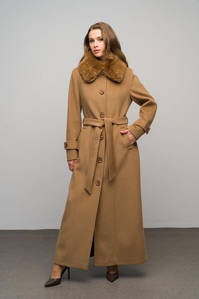 Olcay Shirt Collar Detachable Furry Plus Size Coat K. Kamel 3071