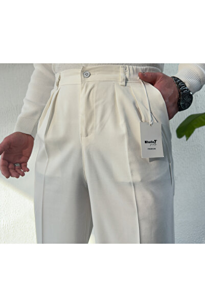 hello7 Baggy Double Pleated Black Men's Trousers Relaxed Cut Classic Loose Wide Leg New Season