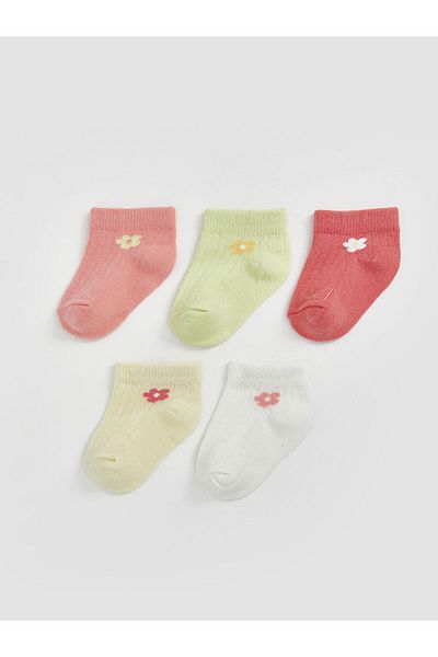 LC Waikiki New Season Floral Baby Girl Booties Socks 5-Piece - S53635Z1