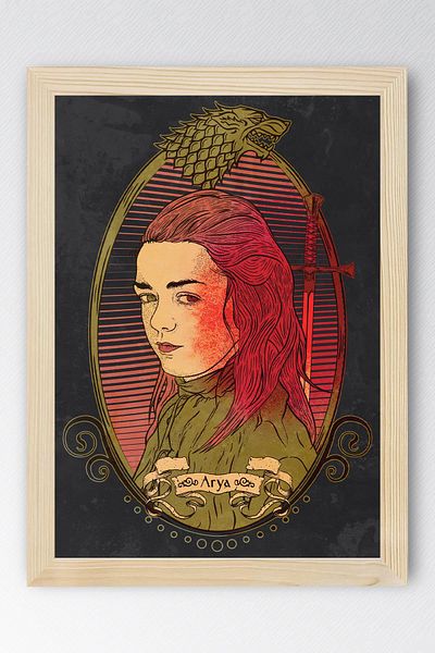 Saturn Game of Thrones Arya Framed Painting - Game of Thrones Tv Series Poster Painting