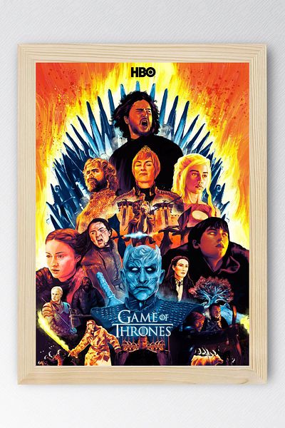 Saturn Ζωγραφική με κορνίζα Game of Thrones - Ζωγραφική αφίσας της τηλεοπτικής σειράς Game of Thrones