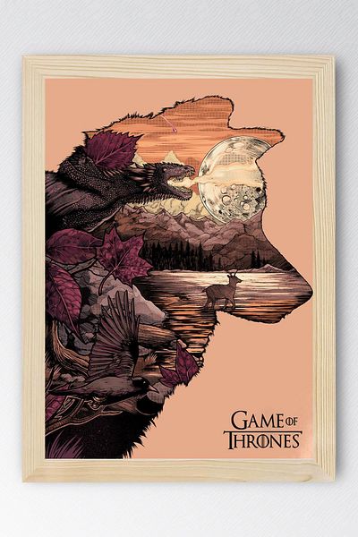 Saturn Game of Thrones Framed Table - Game of Thrones Series Poster Art Print