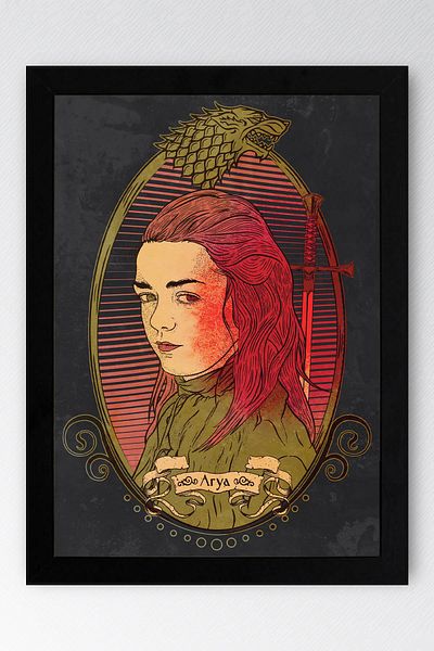Saturn Pictură înrămată Arya din Game of Thrones - Poster din seria Game of Thrones