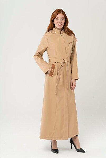 Olcay Detailní dlouhý trenčkot s odnímatelnou kapucí Garni KAMEL 4289