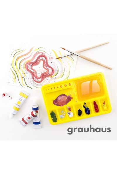 GRAUHAUS Painting Paint Palette - Children's Paint Material - Plastic Palette - School Material - Student Painting Palette