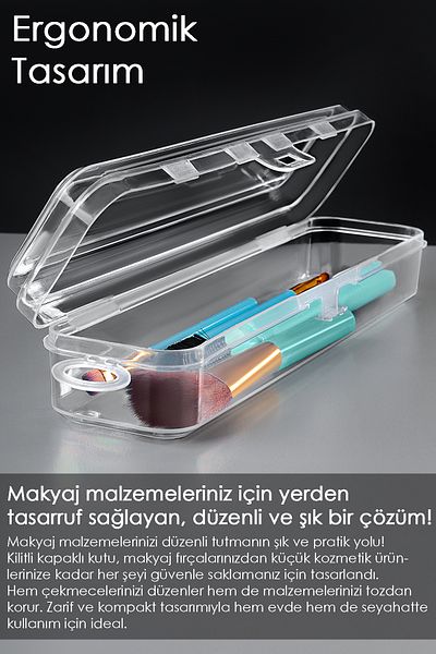 Meleni Home 3-Pack Portable Makeup Organizer - Clear Multipurpose Cosmetic Makeup Brush Organizer Brush Holder