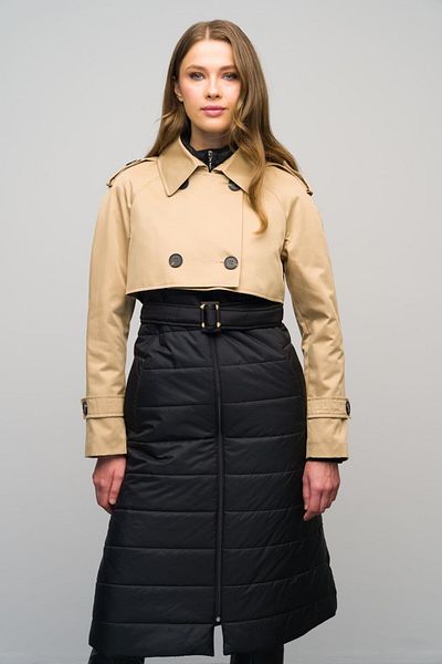 Olcay Water Repellent Quilted Trench Coat - KAMEL 6619