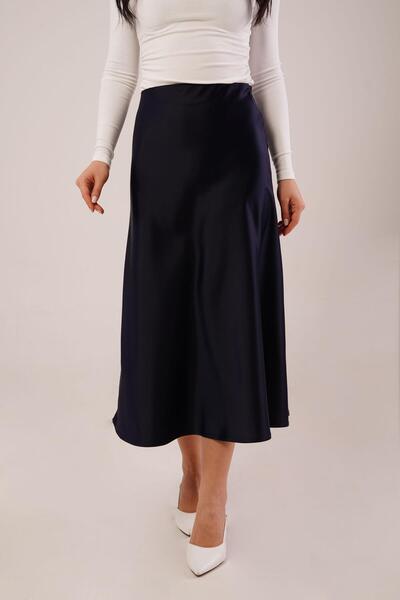 Hipo Trend Midi Boy Trend Lacivert Сатен Етек