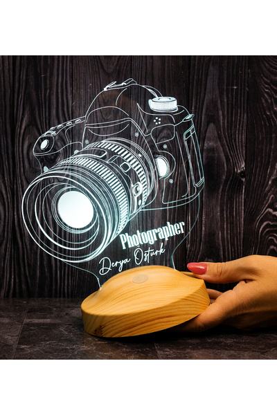 SEVGİLAMBASI Fotoğrafçı Hediyesi Gece Lambası Dslr Fotoğraf Makinesi 3d Led L...