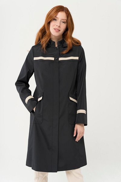 Olcay Odnímatelný trenčkot Garni Detailed Trench Coat Black 4285 s kapucí