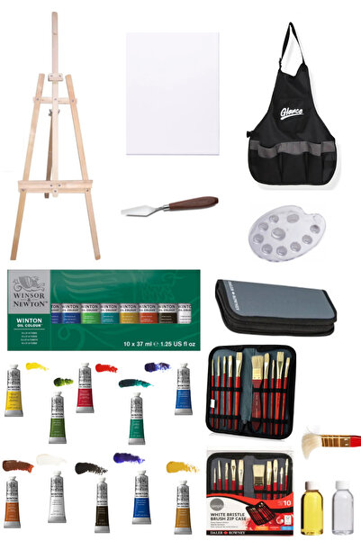 GLANCE Winsor & Newton Winton Oil Set 10 x37ml Profesyonel Şövale Seti