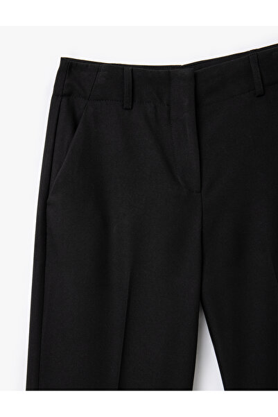 Koton Yüksek Bel Cepli Düz Bol Paça Kumaş Pantolon
