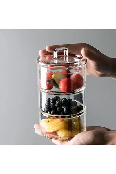 morponi Borosilicate Glass 3-Layer Storage Container & Dragee