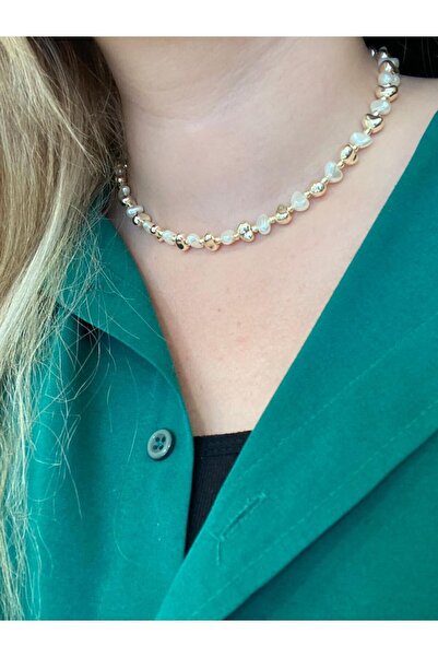 Passionis Jewelry Kalp Kesim Mineli Barok Incili Kolye