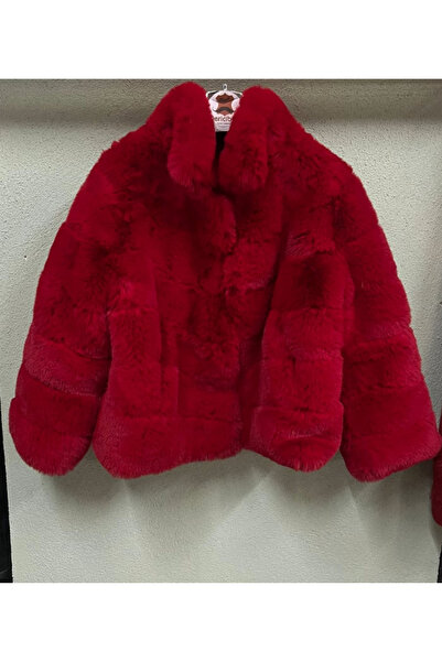 Dericibey Kırmızı Renk Peluş Mont MNT00041 M BEDEN