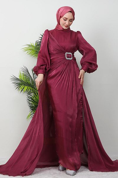 GİZ AGİYİM Fuchsia Aslı Hijab Dress