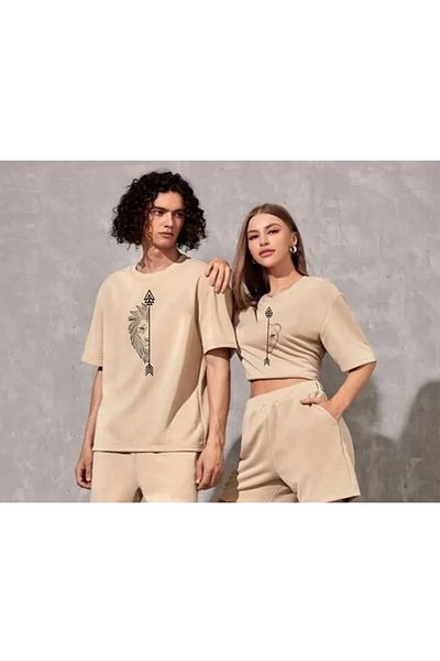 Rex Darius Lion Couples Printed Oversize Pattern Lover Couple Combination T-Shirt