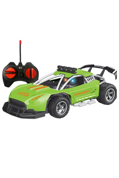 Gokidy Süspansiyonlu Işıklı Uzaktan Kumandalı Yarış Arabası Rc Racer 1:18 Ölçek - Yeşil
