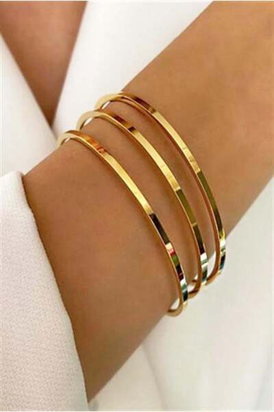 By Zeyna Aksesuar Kadın 316 L Paslanmaz Çelik Anti Alerjenik 3'lü Çelik Ajda ...