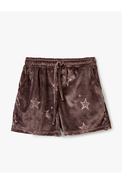 Koton Pyjamahose aus Samt mit Sternenmuster – Taschen und Taillenbindung