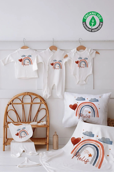 Lilabio %100 Organik Isme Özel Isimli 10lu Hastane Çıkışı Gökkuşağı