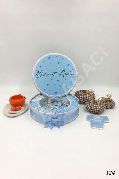 KAKAO AĞACI 100 Adet Yıldızlı Erkek Bebek Çikolatası