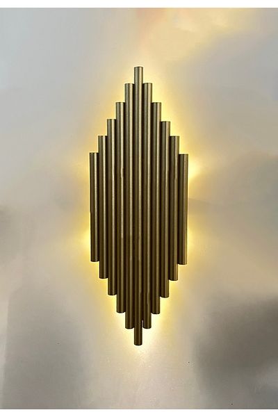 gaziantepavize Electric Crown Mahal Gold Metal Decorative Daylight Wall Sconce - Led Included (Not Battery)
