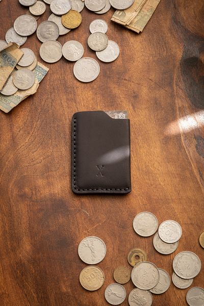 minimal X design Minimal X Simple Card Holder - Simple, Slim, Stylish, Solid - Genuine Leather Handmade