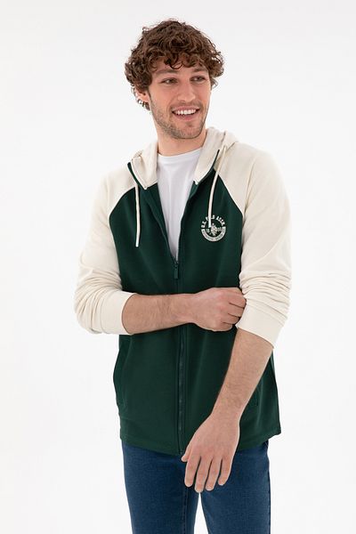 U.S. Polo Assn. Men's Dark Green Knitted Cardigan 50293396 -Vr079