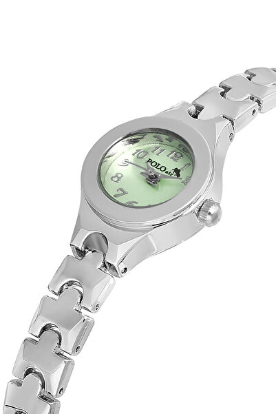 Poloair Classic Tiny Women's Wristwatch with Numbers Silver Green Color Pl-15...