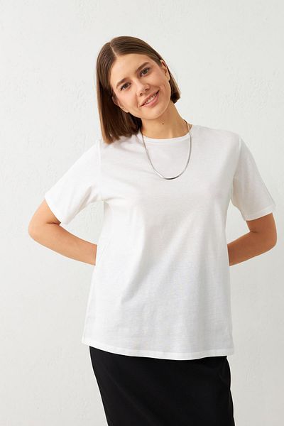 Setre Μπλουζάκι εκρού Crew Neck μονόχρωμο