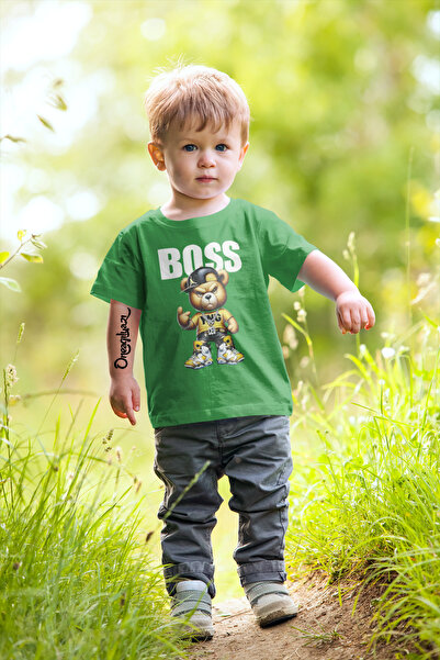 oneagılyazı تي شيرت كبير الحجم للأطفال مطبوع عليه دمية دب