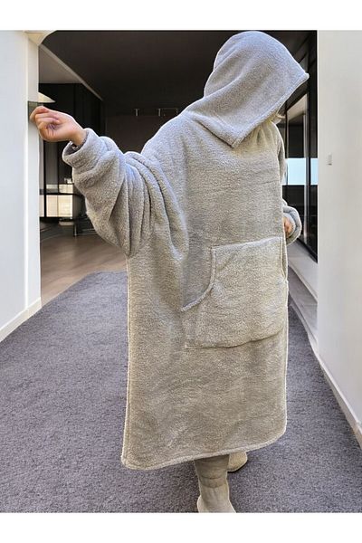 fluffy Wellsoft Wearable Hooded Healthy Jumpsuit - Warm Design for Television and Sleep